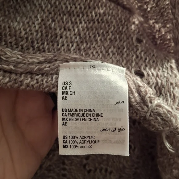 Karen Scott Open Front Pointelle Cardigan Oatmeal - Small - Picture 3 of 5